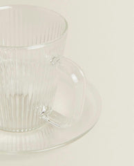 BOROSILICATE GLASS COFFEE CUP AND SAUCER