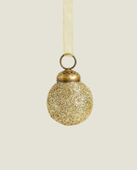 PACK OF GLITTERY CHRISTMAS BAUBLE DECORATIONS (PACK OF 6)