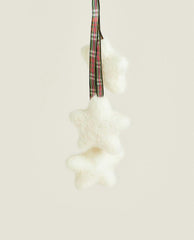 FELT CHRISTMAS DECORATION WITH TARTAN STARS
