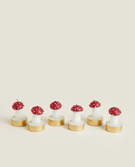PACK OF CHRISTMAS MUSHROOM CANDLES (PACK OF 6)