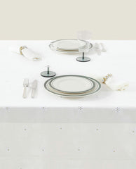 EMBROIDERED COTTON CHRISTMAS TABLECLOTH WITH FRILL