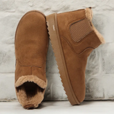 🔥 Order Today & Receive 49% OFF - Comfortable Round Toe Fluffy Lined Slip-On Ankle Winter Short Boots
