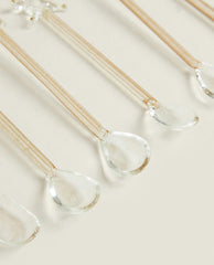 CHRISTMAS GLASS DESSERT SPOON CHARMS (PACK OF 6)