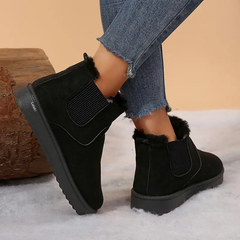 π₯ Order Today & Receive 49% OFF - Comfortable Round Toe Fluffy Lined Slip-On Ankle Winter Short Boots