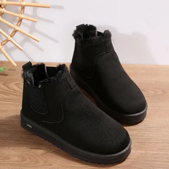π₯ Order Today & Receive 49% OFF - Comfortable Round Toe Fluffy Lined Slip-On Ankle Winter Short Boots