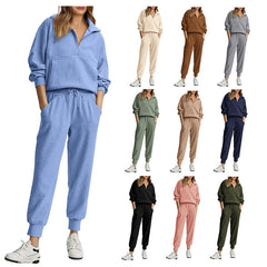 NEW π₯ Women's Cotton Two-Piece Oversized Drawstring Sweatshirt Wide Leg Sweatpants Casual Set