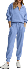 NEW π₯ Women's Cotton Two-Piece Oversized Drawstring Sweatshirt Wide Leg Sweatpants Casual Set
