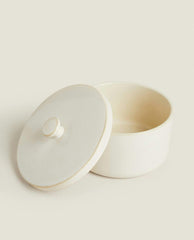 STONEWARE JAR WITH LID