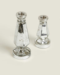 GEOMETRIC GLASS CHRISTMAS CANDLESTICK