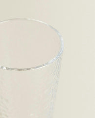 RAISED-DESIGN GLASS SOFT DRINK TUMBLER