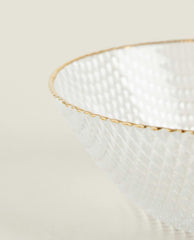 GLASS BOWL WITH RAISED DETAIL
