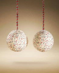 PACK OF CHRISTMAS PATCHWORK BAUBLE DECORATIONS (PACK OF 2)