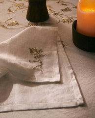 PACK OF EMBROIDERED LINEN CHRISTMAS NAPKINS (PACK OF 2)