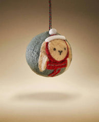 FELT BUNNY BAUBLE CHRISTMAS DECORATION
