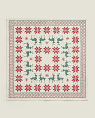 CHRISTMAS CROSS-STITCH COTTON NAPKINS (PACK OF 2)