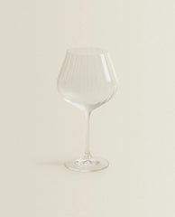 WAVY-EFFECT BOHEMIA CRYSTAL WINE GLASS