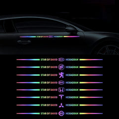 Car logo colorful stickers, car color-changing laser reflective car stickers, personalized A-pillar car door and hood stickers.