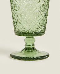 RAISED FLORAL DESIGN GLASS