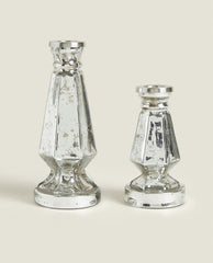 GEOMETRIC GLASS CHRISTMAS CANDLESTICK