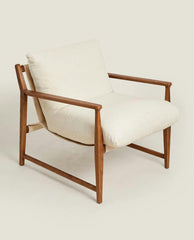WOODEN ARMCHAIR WITH REMOVABLE CUSHION