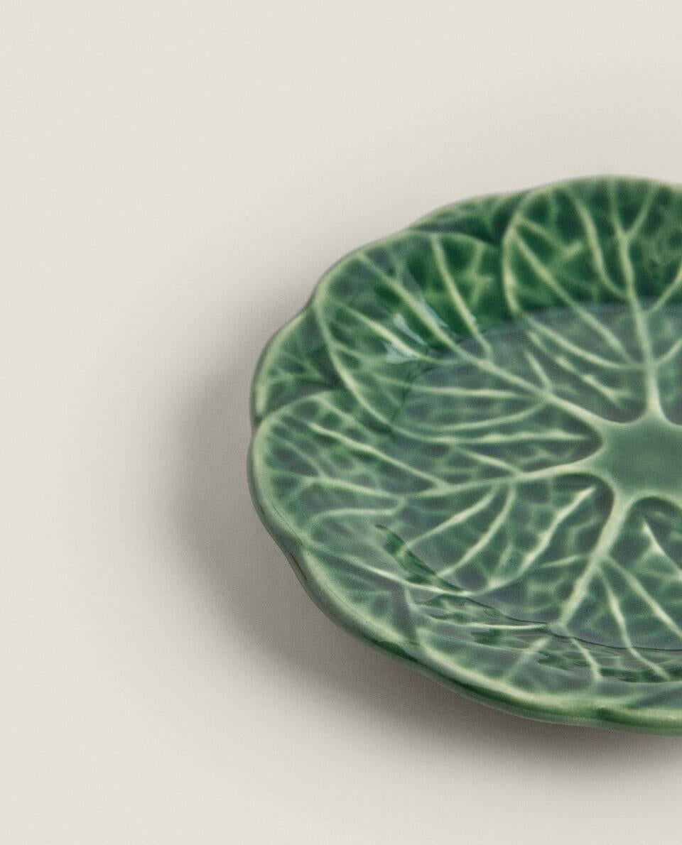 CABBAGE LEAF EARTHENWARE SIDE PLATE