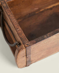 ANTIQUE-FINISH WOODEN BOX