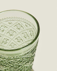 RAISED FLORAL DESIGN GLASS