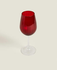 CHRISTMAS CRYSTALLINE COLOURED FLUTE GLASS