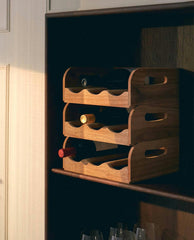 STACKABLE WOODEN BOTTLE STAND