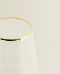 BOHEMIA CRYSTAL GOLD-RIMMED WINE GLASS