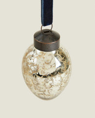 SHINY GLASS OVAL CHRISTMAS DECORATION
