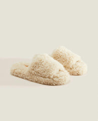 FAUX FUR PLATFORM SLIDER SLIPPERS