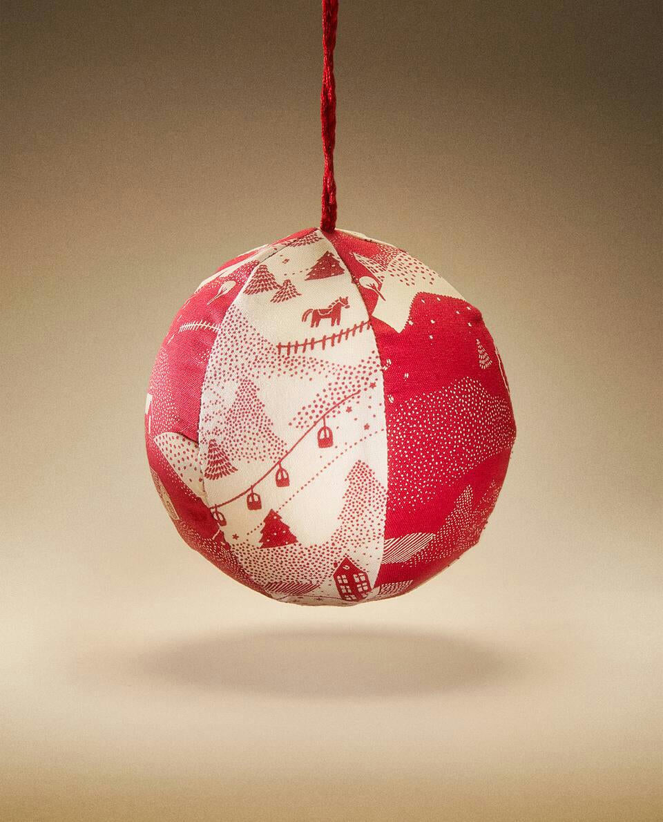 CHRISTMAS PATCHWORK BAUBLE DECORATION