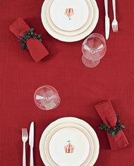 HEMSTITCHED CHRISTMAS TABLECLOTH