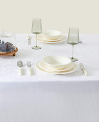 CHRISTMAS GLITTERY FLORAL JACQUARD TABLECLOTH