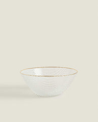 GLASS BOWL WITH RAISED DETAIL