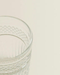 RAISED DESIGN GLASS TUMBLER
