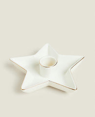 LARGE CHRISTMAS STAR CANDLESTICK WITH RIM