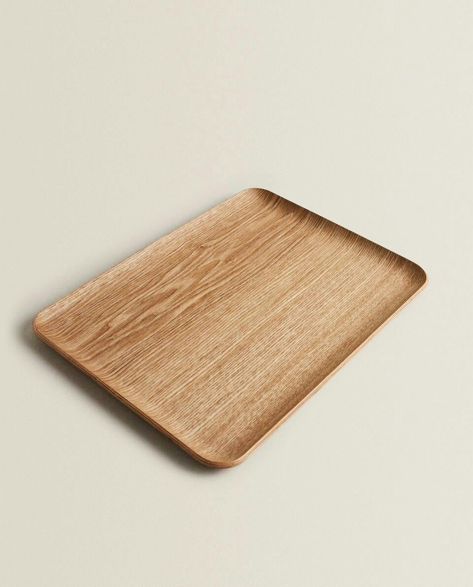 RECTANGULAR NON-SLIP WOODEN TRAY