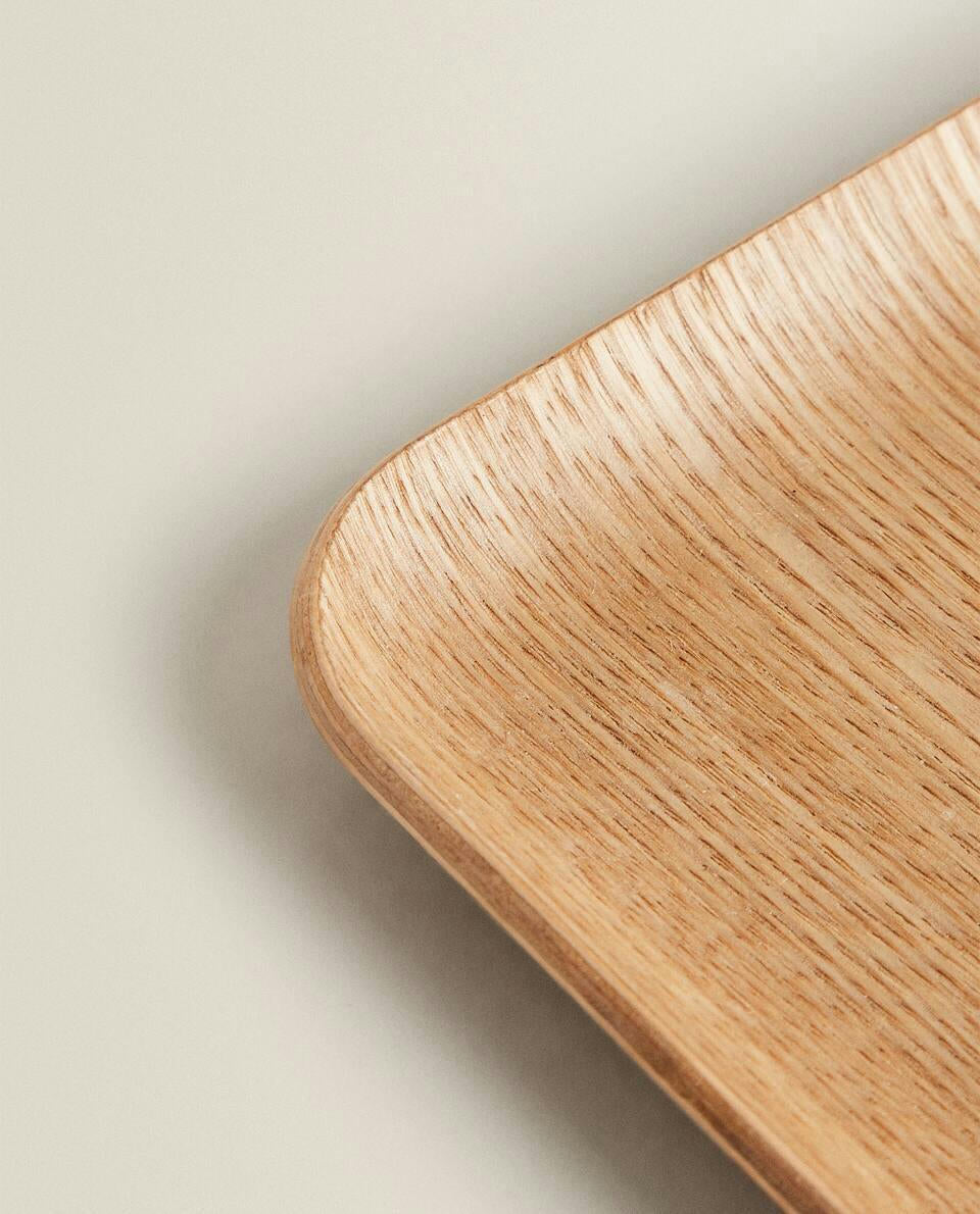 RECTANGULAR NON-SLIP WOODEN TRAY