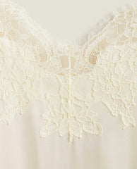 SATIN NIGHTDRESS WITH BLONDE LACE