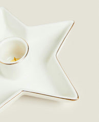 LARGE CHRISTMAS STAR CANDLESTICK WITH RIM