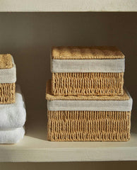 BASKET WITH FABRIC LINING
