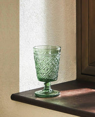 RAISED FLORAL DESIGN GLASS