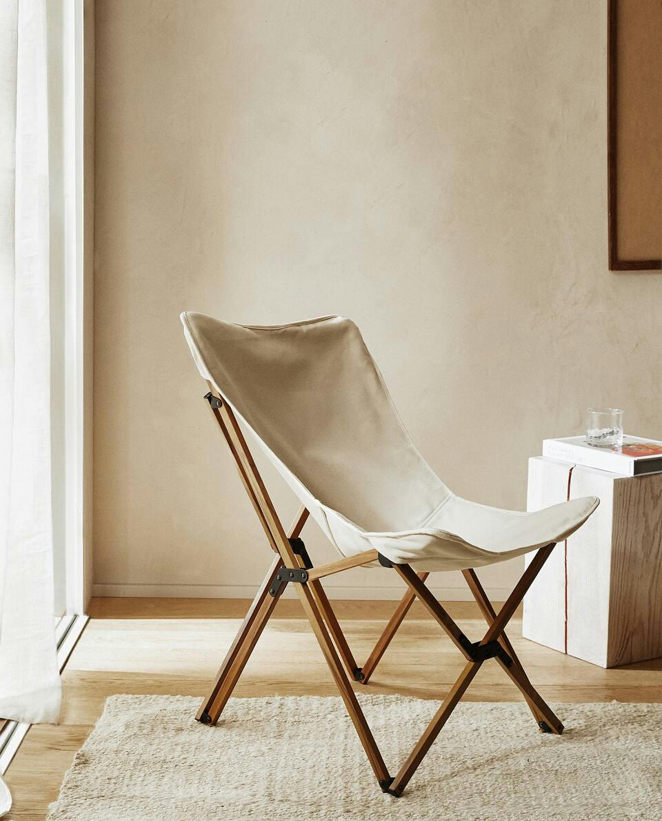 FOLDING ALUMINIUM AND CANVAS CHAIR