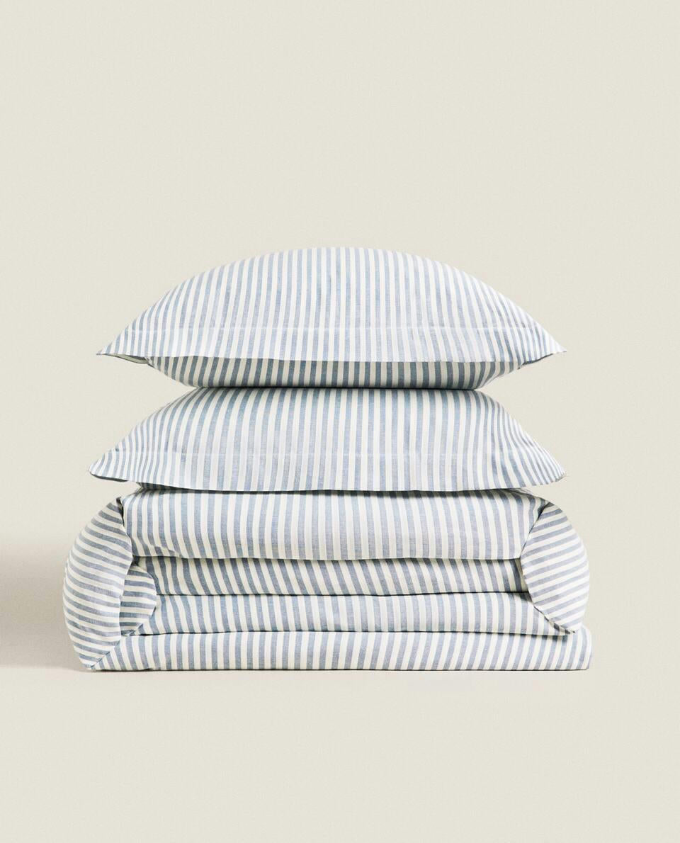 DUVET COVER WITH NARROW STRIPES