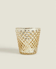 CHRISTMAS MERCURISED GLASS TEALIGHT HOLDER