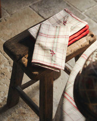 PACK OF CHECK NAPKINS WITH CHRISTMAS STRIPES (PACK OF 2)