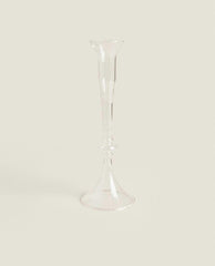 RAISED DESIGN GLASS CANDLESTICK