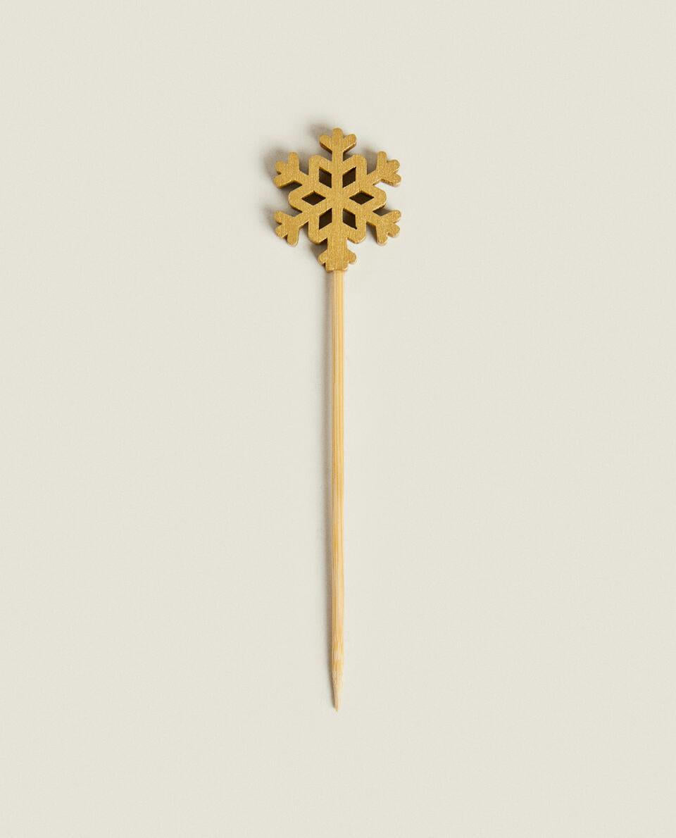 PACK OF CHRISTMAS SNOWFLAKES COCKTAIL PICKS (PACK OF 10)